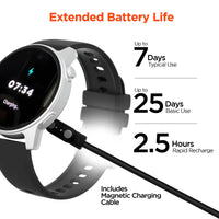 HyperGear SmartWatch paired wirelessly with smartphone displaying fitness data.