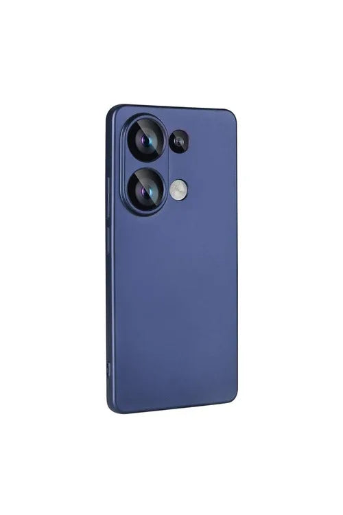 Navy blue silicone case designed for Xiaomi Poco M6 Pro 4G with camera protection.