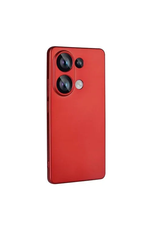 Red silicone protective case featuring camera guard for Xiaomi Poco M6 Pro 4G.