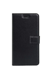 Black Tecno Spark 9 Pro case with wallet and stand features, made with durable local materials.
