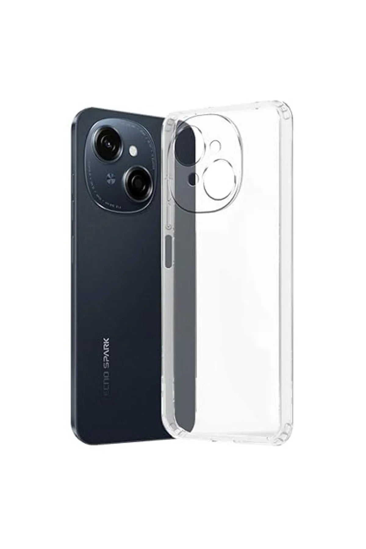 Transparent jelly TPU silicone case for Tecno Spark Go 1 with reinforced camera protector