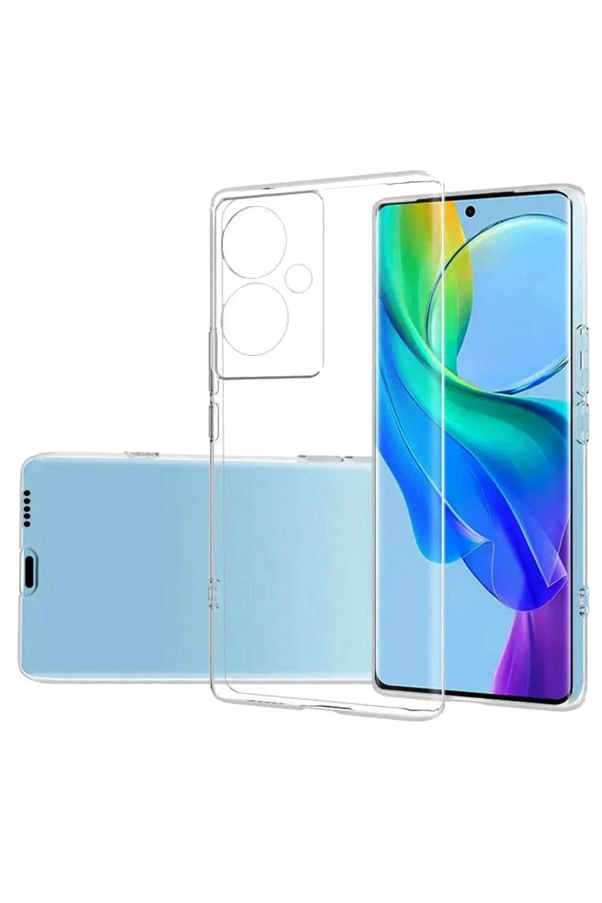 Clear TPU silicone case designed for Vivo V29 Lite, showcasing a sleek and transparent luxury design.