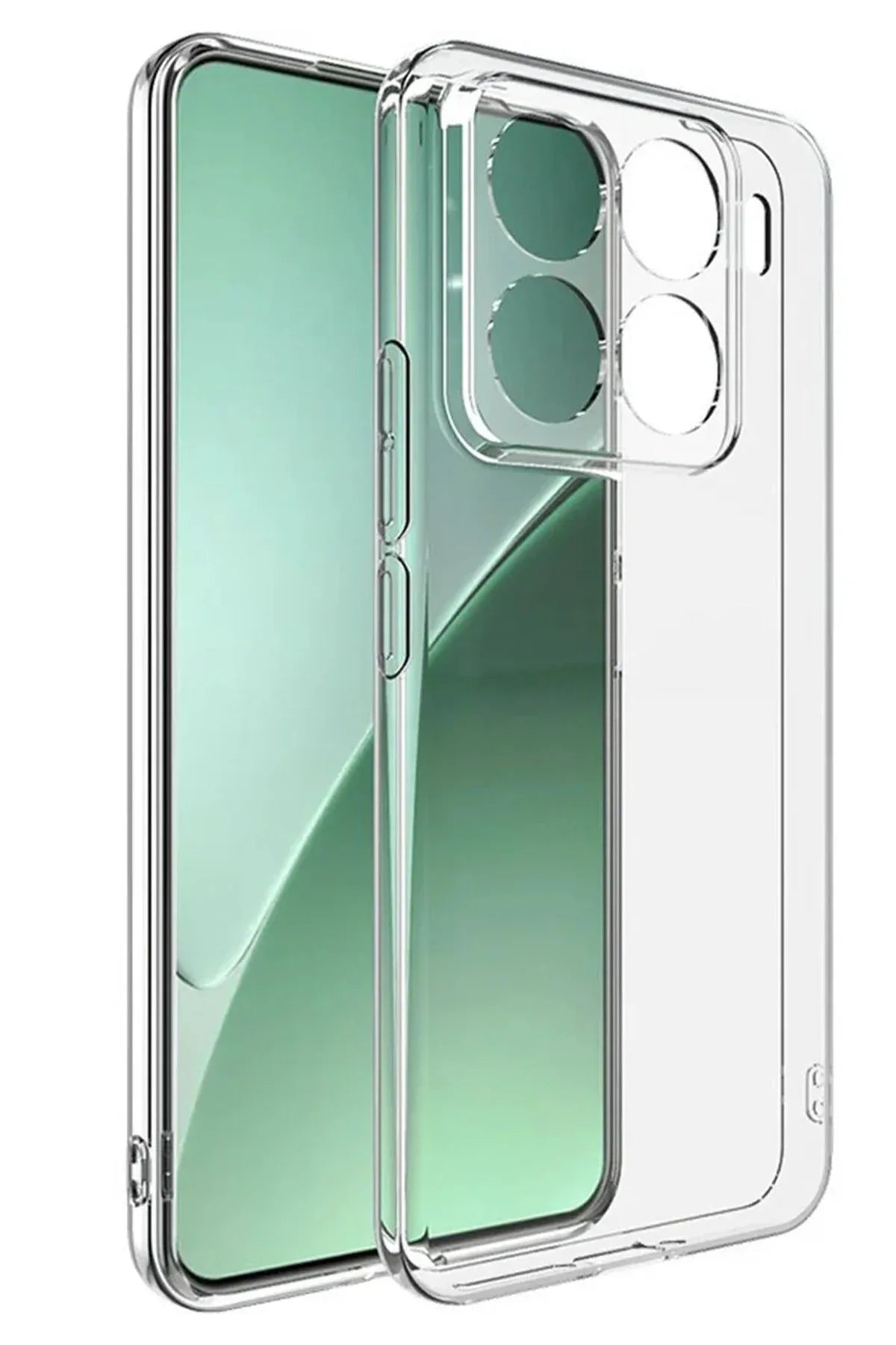 Clear transparent silicon case for Xiaomi Mi 15T Pro showcasing minimalist luxury design.
