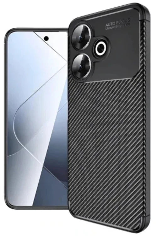 Black soft TPU bumper case protecting Xiaomi Redmi 13, designed for anti-scratch and auto focus.