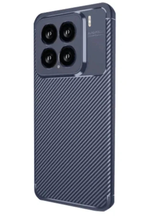 Navy blue soft TPU bumper case for Xiaomi Mi 15 displayed on a white background.