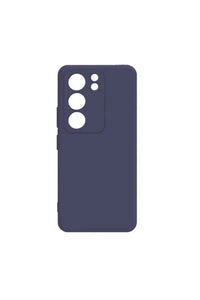 Close-up of navy blue soft TPU silicone case for Vivo V29 5G showing texture.