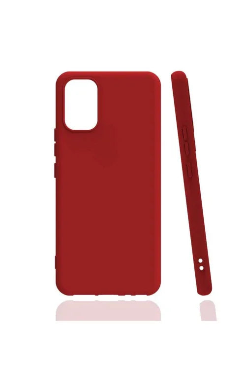 Red soft silicone TPU case for Vivo V21E on white background.