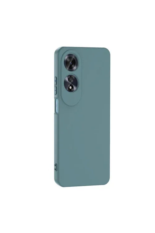 Green Mara Launch Edition Oppo A60 case with smooth matte texture and camera guard.