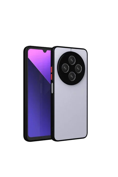 Black matte protective case with raised camera edge for Xiaomi Poco C75