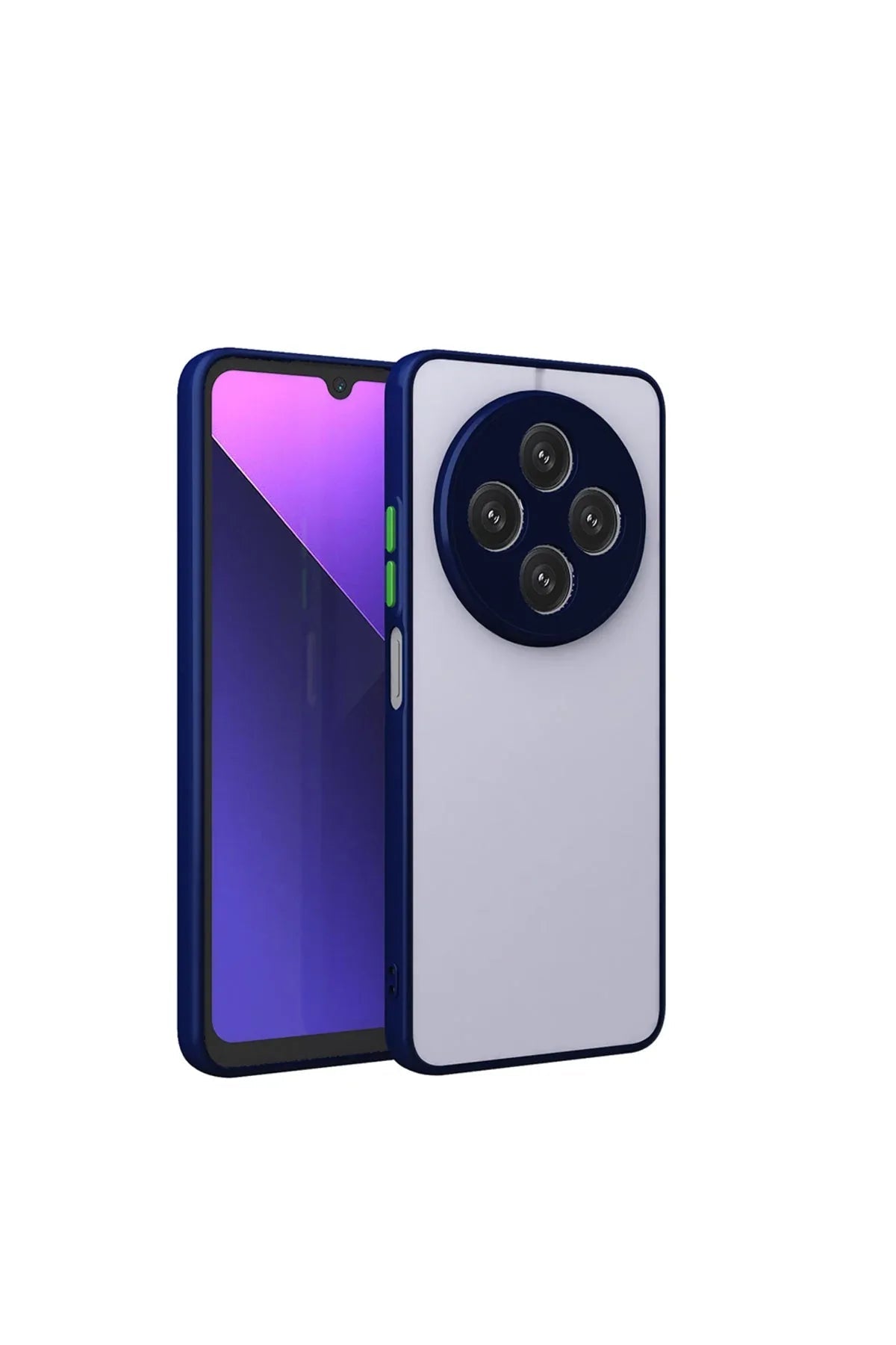 Navy blue matte protective case with raised camera edge for Xiaomi Poco C75