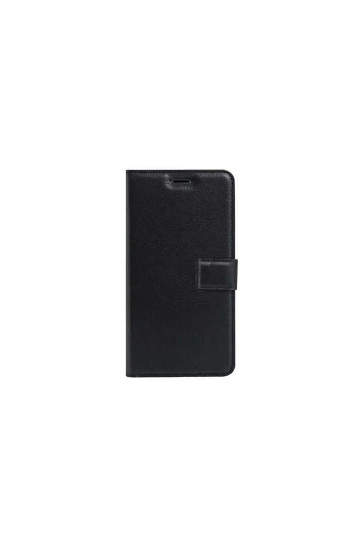 Black Vivo Y19S West Stand Flip Wallet case showing front cover with card slots.