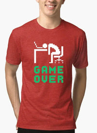 Game Over Half Sleeves Melange T-shirt - Snagva