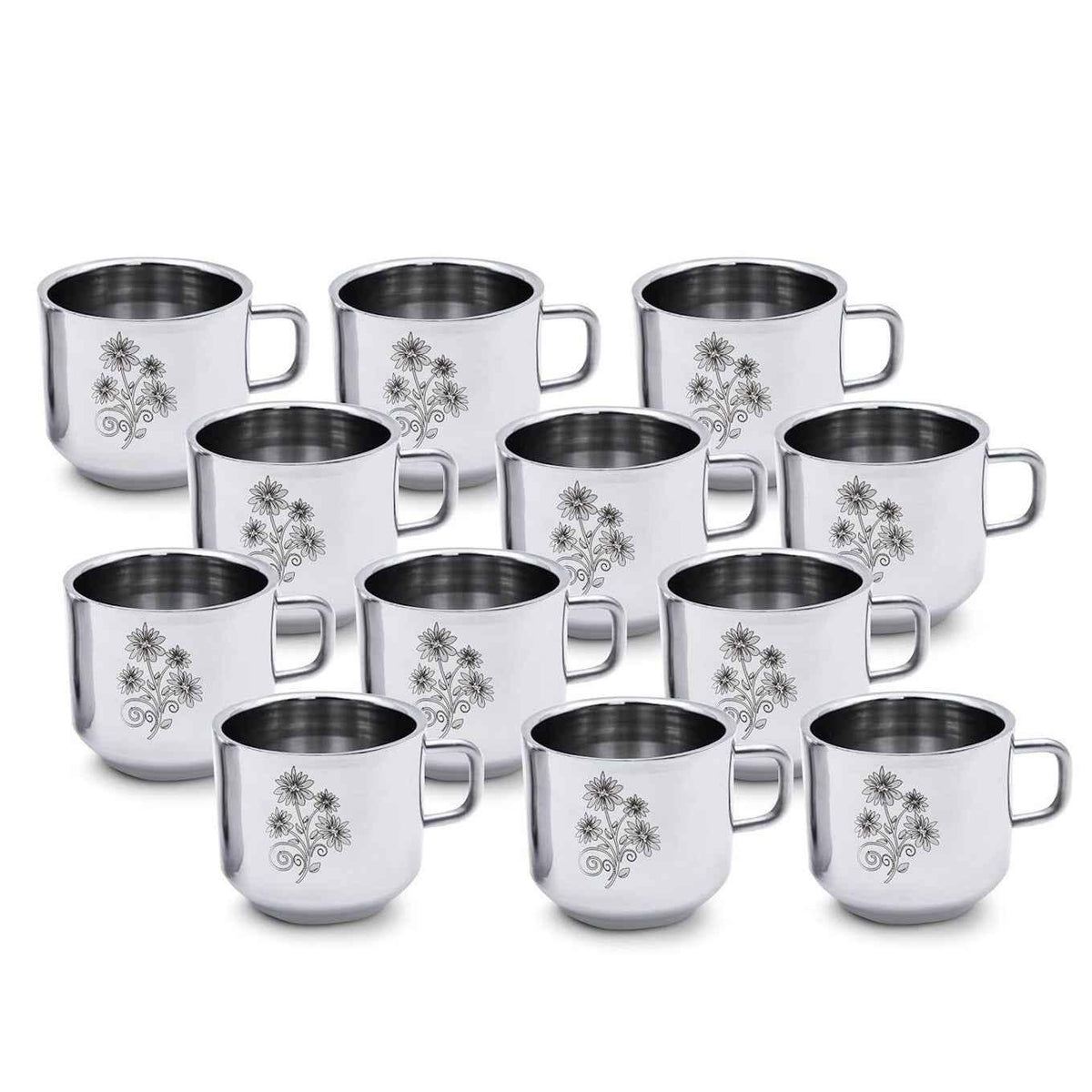 Stainless Steel Tea Coffee Cups Set of 12