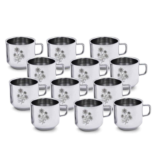 Stainless Steel Tea Coffee Cups Set of 12