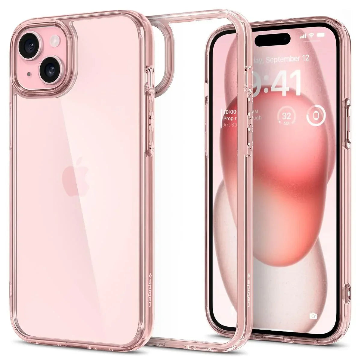 Back Cover Case Compatible with iPhone 15 (Rose Crystal) - Snagva