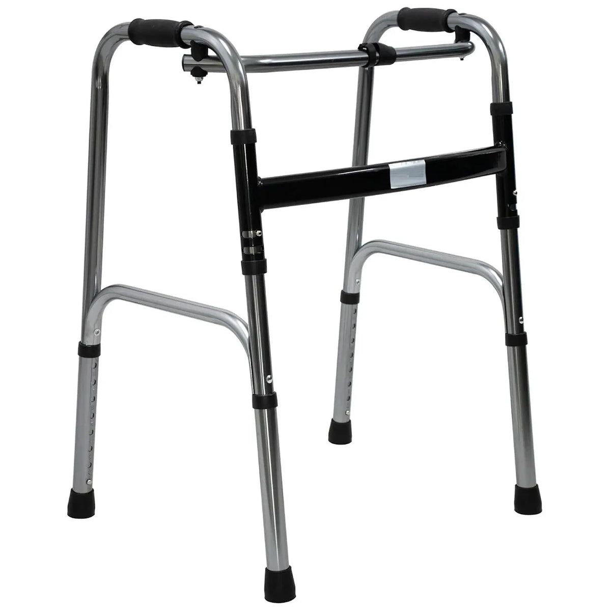 Lightweight folding adjustable standard walker with ergonomic grips and sturdy frame for mobility and stability