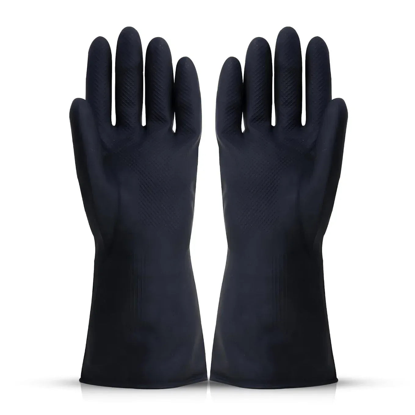 Heavy Duty Rubber Hand Gloves Black - Snagva