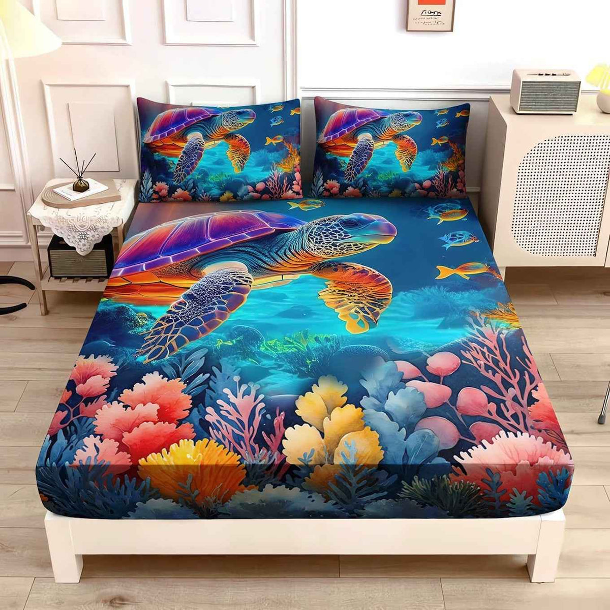 Sea Turtle Twin Fitted Bedsheet Set