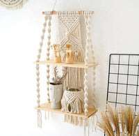 Macrame Wall Hanging Shelf Cotton Cream - Snagva