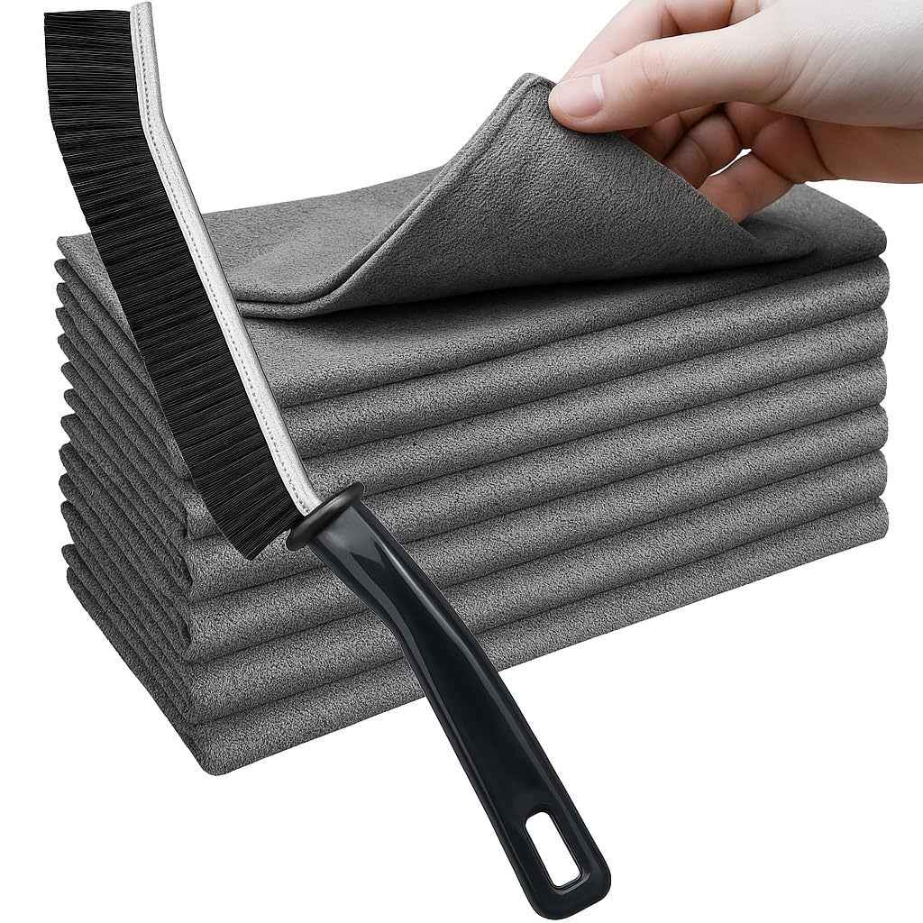 Microfiber Cloth with Crevice Brushes Set