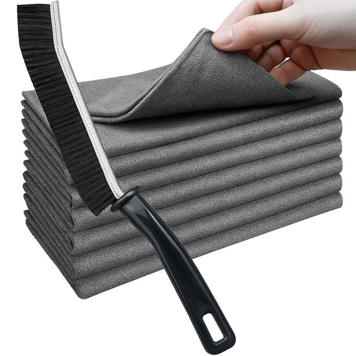 Microfiber Cloth with Crevice Brushes Set