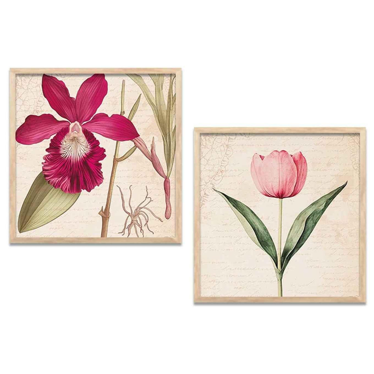 Botanical Framed Wall Art Painting Set of 2