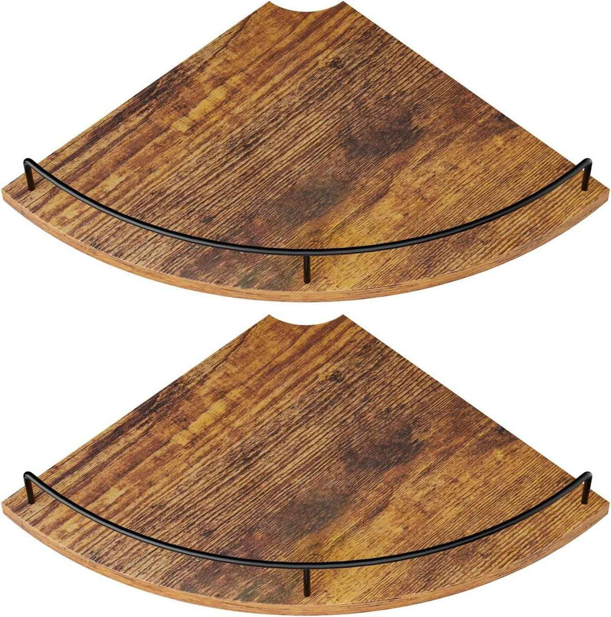 Corner Floating Shelves Rustic Wood Set of 2