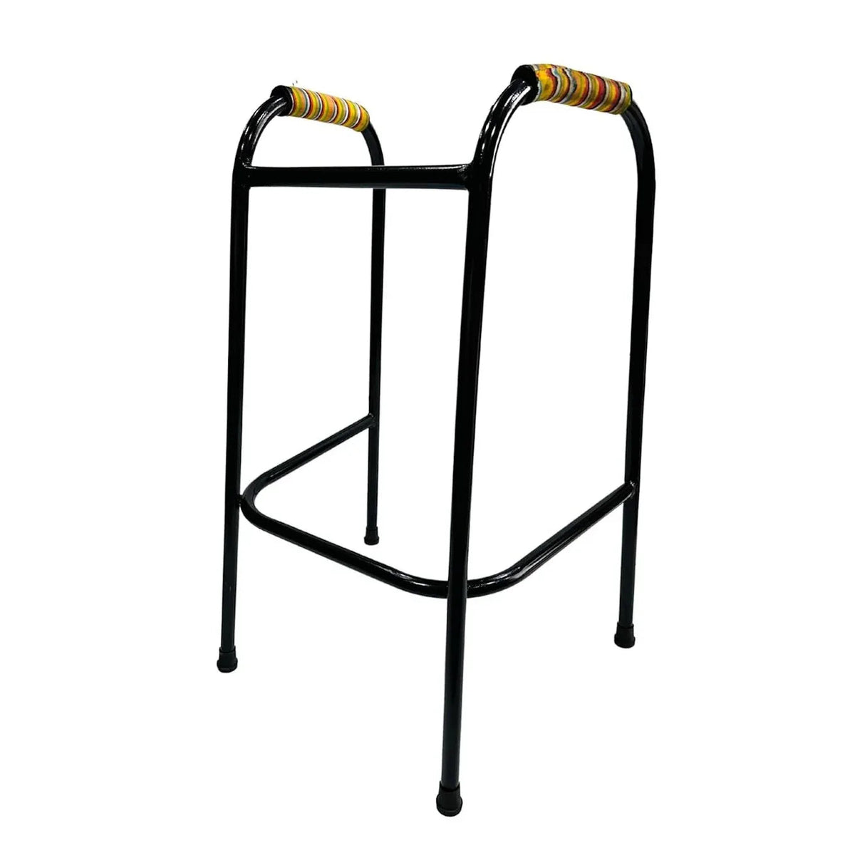 Heavy duty walker with ergonomic hand grips and non-slip rubber tips for patient mobility and stability