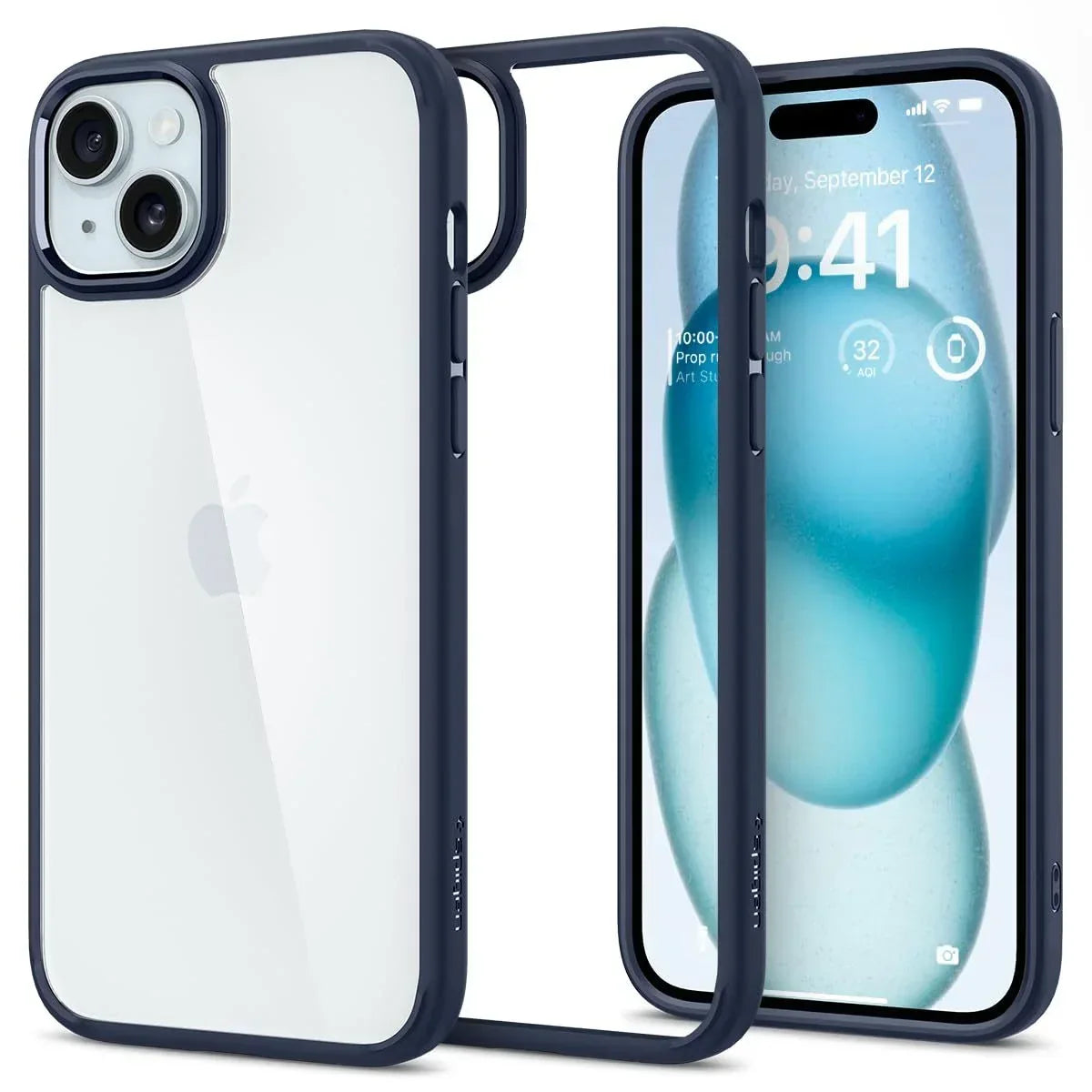 Back Cover Case Compatible with iPhone 15 (Navy Blue) - Snagva