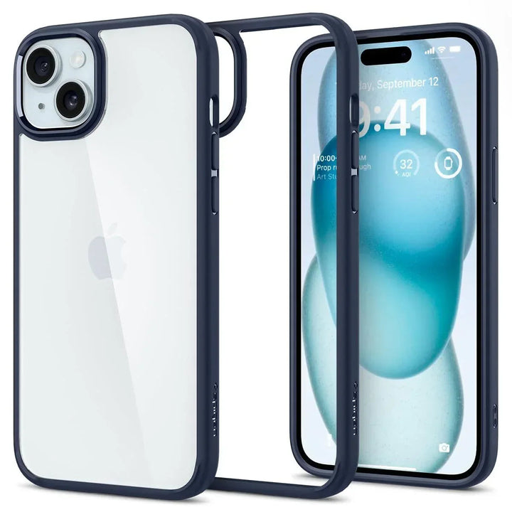 Back Cover Case Compatible with iPhone 15 (Navy Blue) - Snagva