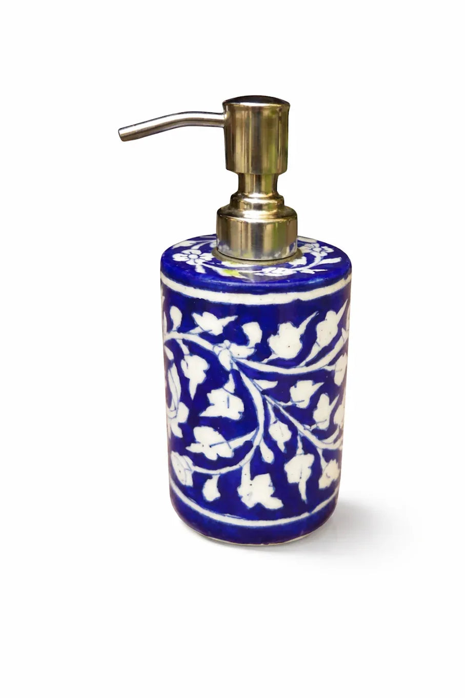 Handcrafted Blue Floral Soap Dispenser