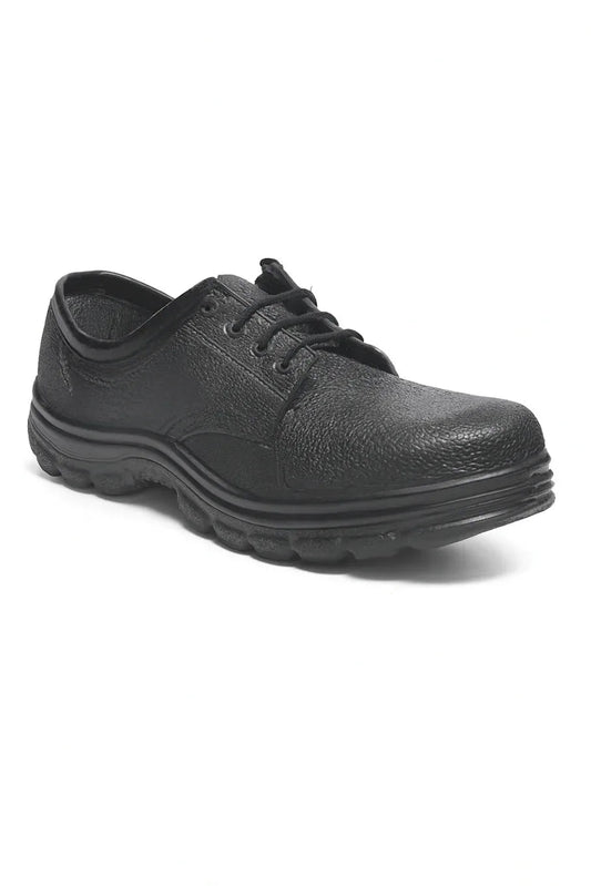 Black Textured Low-Cut Safety Shoes