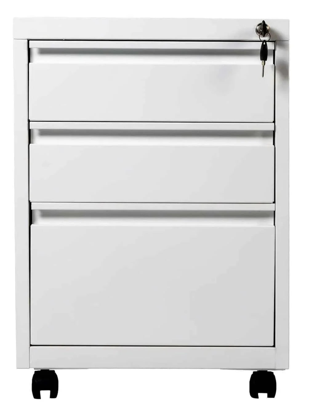 Metal Pedestal File Drawer Cabinet White