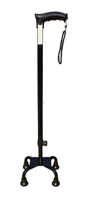 Surgical 4 leg height adjustable walking stick with ergonomic handle and anti-skid rubber tips