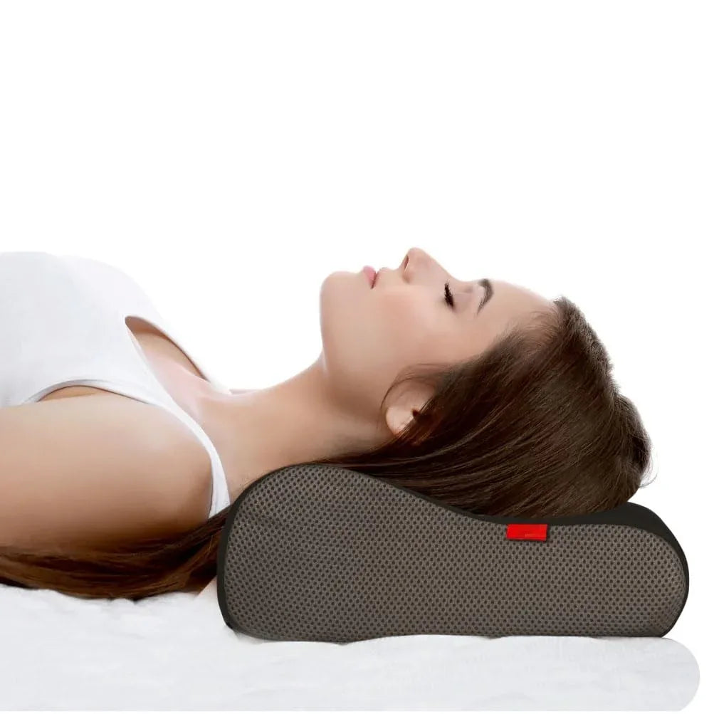 Ergonomic orthopaedic memory foam cervical pillow providing neck support for pain relief and proper spinal alignment.