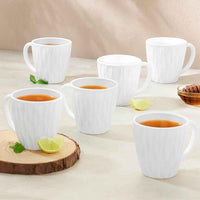 Opalware Tea Coffee Cups Set of 6 White 160ml