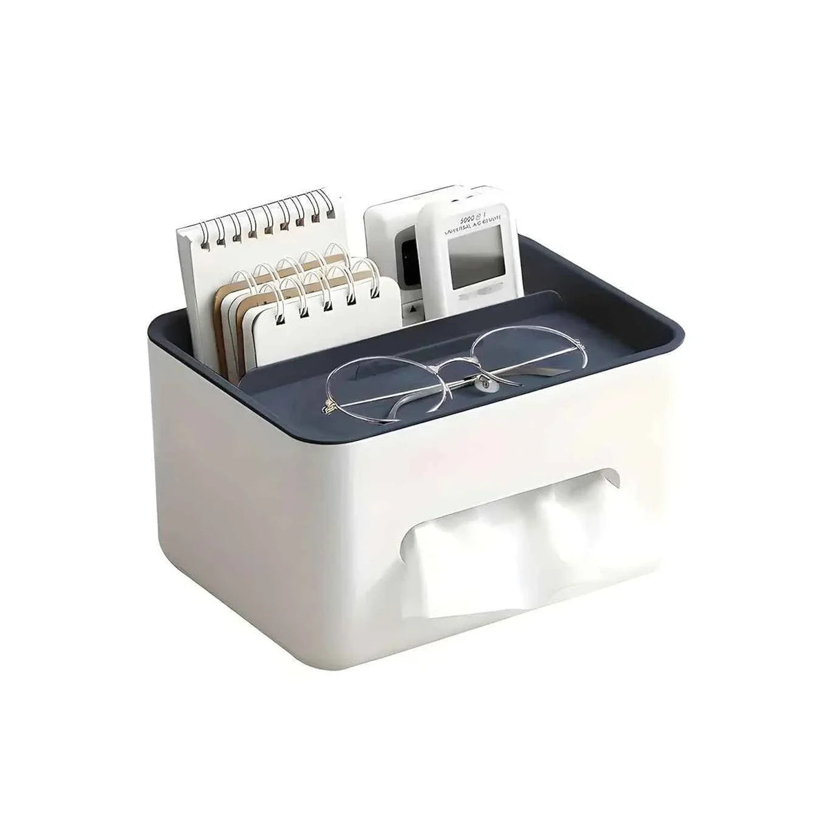Desk Organizer Tissue Box with Pen Stand