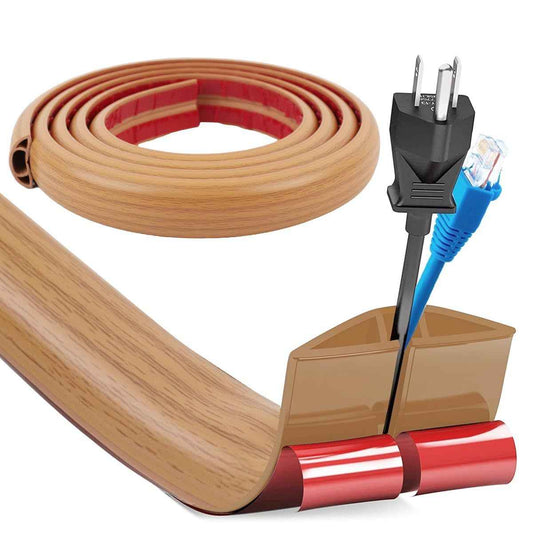 Self Adhesive Floor Cord Cover Brown 6.6 Ft