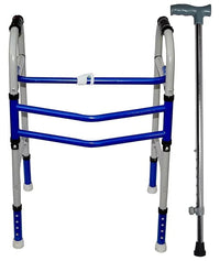Heavy duty bariatric walker with sturdy frame and ergonomic grips, designed for adult mobility support