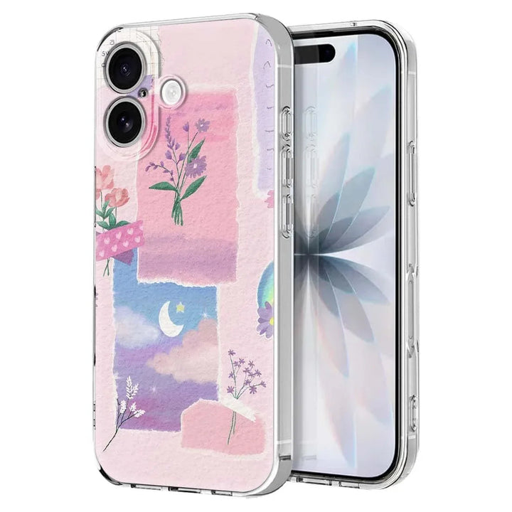Printed silicone protective back cover designed for iPhone 17, showing colorful artistic pattern.