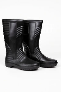 Black Ribbed Fire Protection Safety Boots