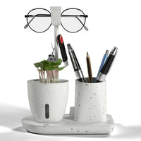 Desk Pen Stand with Plant Pot & Phone Holder