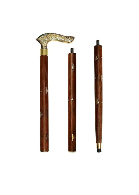Handmade Wooden Folding Walking Stick 36 Inch