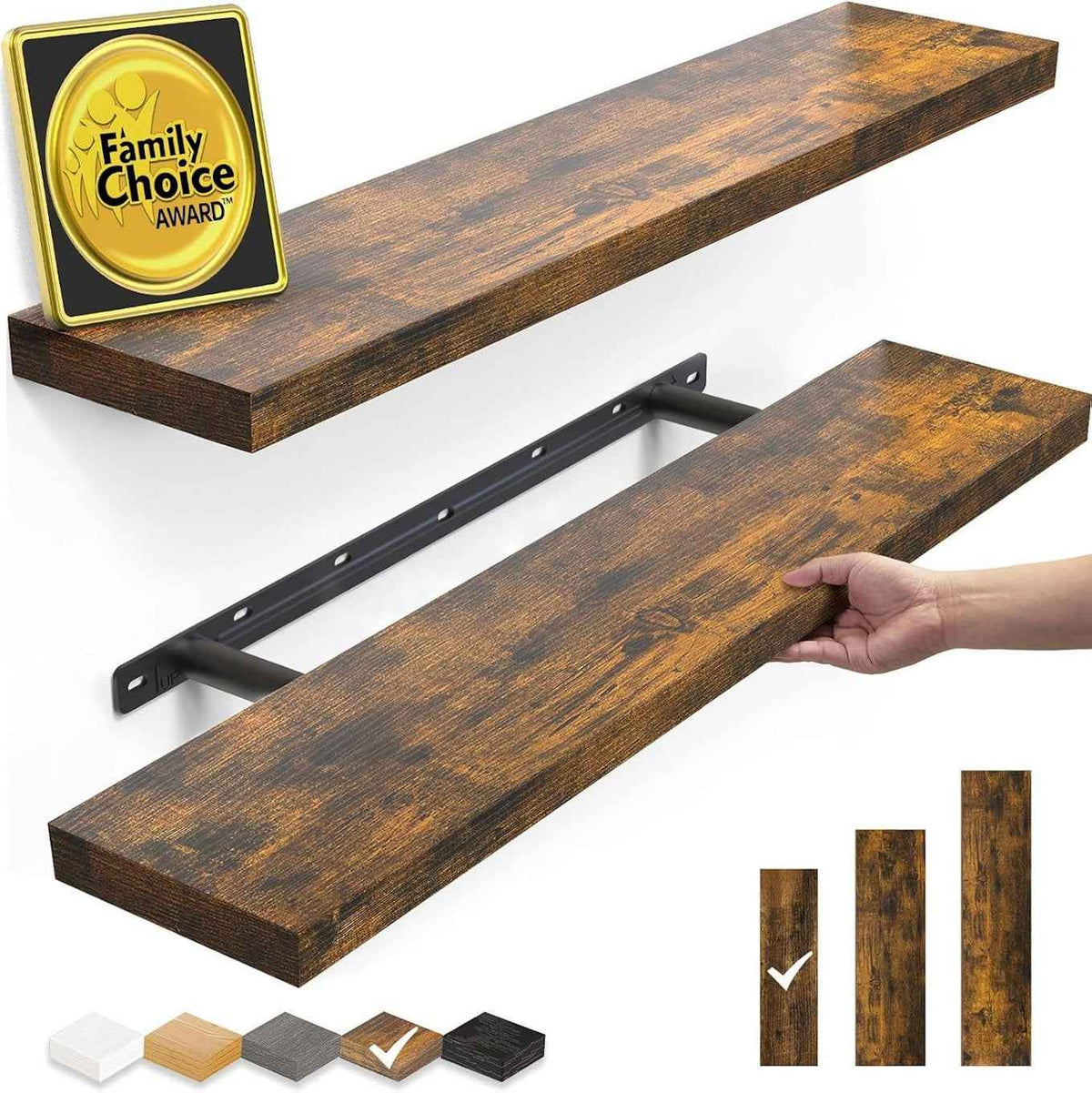 Rustic Wood Floating Shelves 22.5 Inch