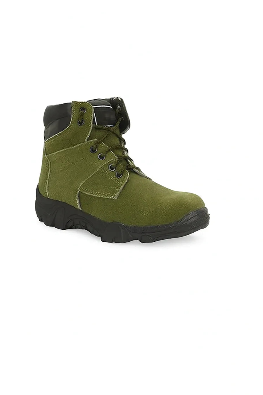 High-cut black tactical fire protection boots with sturdy sole for safety and durability in hazardous environments