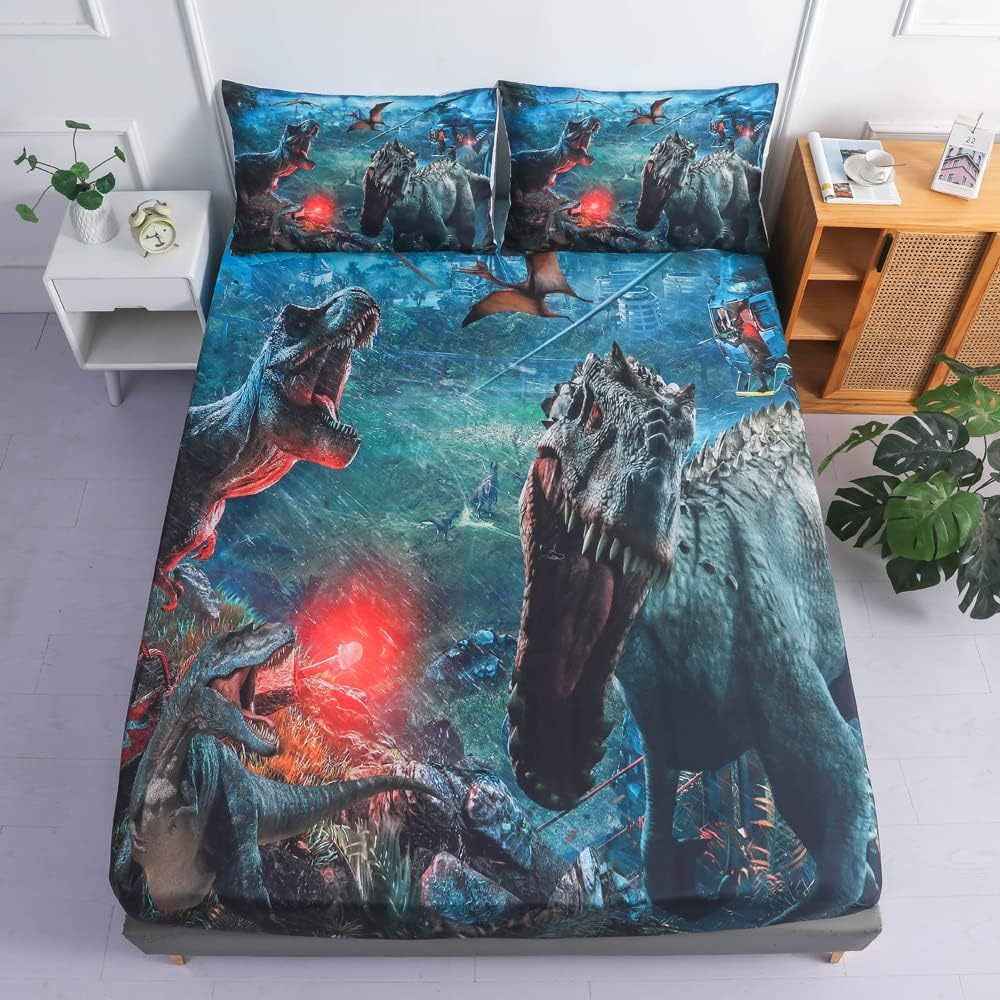 3D Dinosaur Full Bedsheet Set for Boys