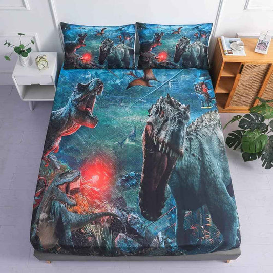3D Dinosaur Full Bedsheet Set for Boys