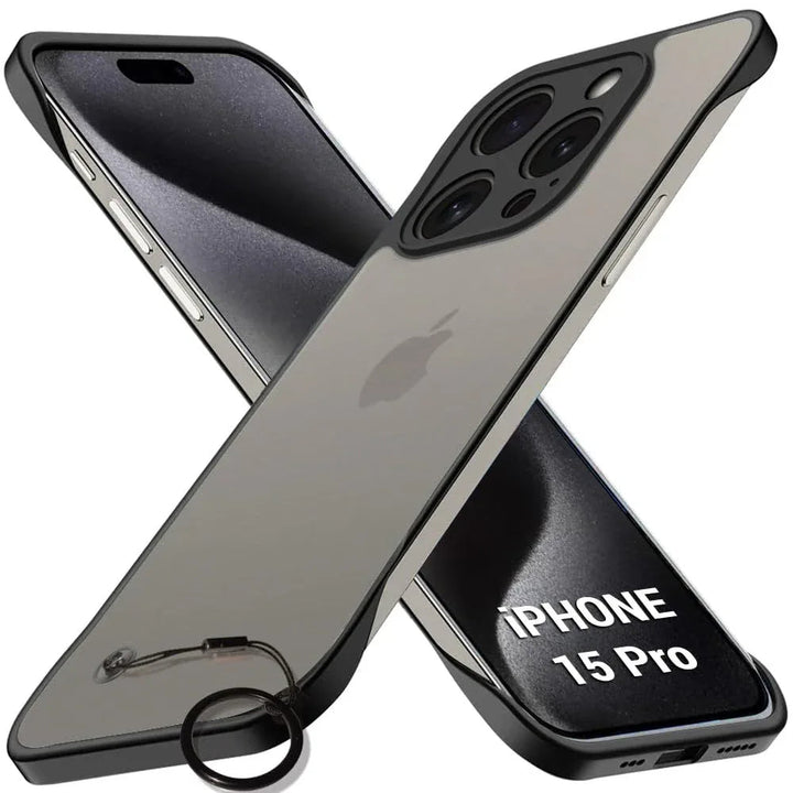 Frosted matte back case fitted on an iPhone 15 Pro showing slim, protective design