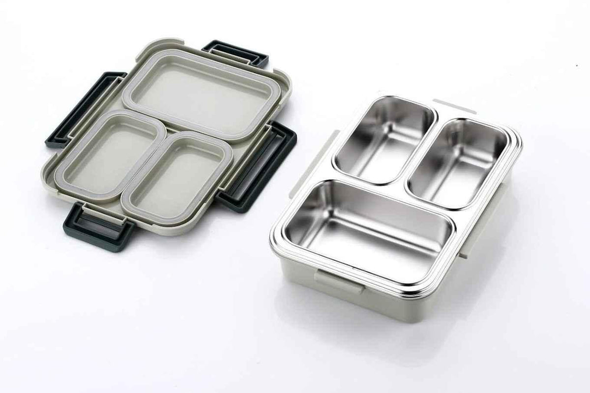 Insulated 3 Compartment Stainless Steel Lunch Box