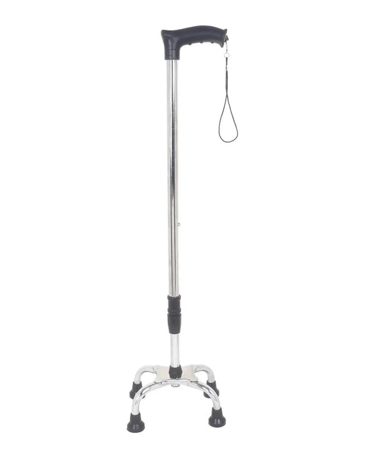 Heavy Duty 4 Leg Adjustable Walking Stick Black